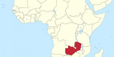 แผนที่ของแอฟริกาแสดงแซมเบีย