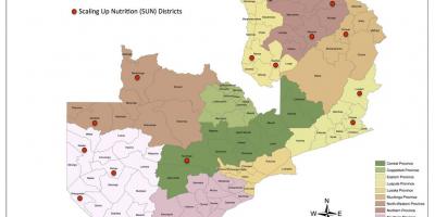 แซมเบีย districts. kgm ปรับปรุงแผนที่